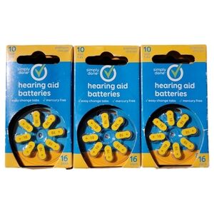 48 Pack Simply Done Hearing Aid Battery Size 10 Easy Change Tabs Mercury Free